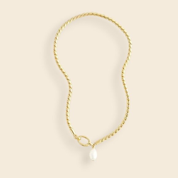J.Crew Rope Chain Freshwater Pearl Necklace NWOT - Picture 1 of 1